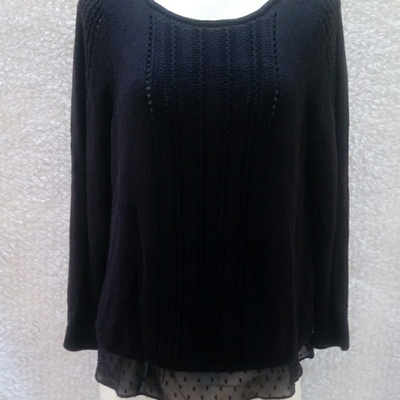 Luck Brand Sweater w blouse inlay - Picture 2 of 6